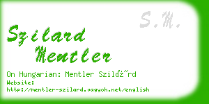 szilard mentler business card